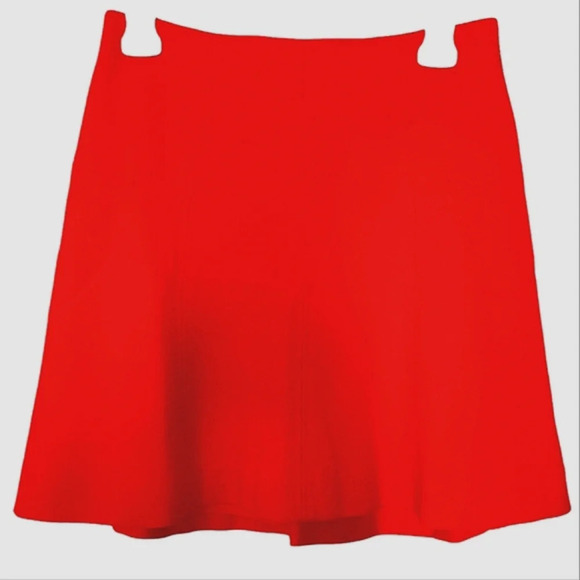 LOFT ANN TAYLOR A-lined Flared Flowy Skater Mini Skirt Red/Orange Sz 00 - Picture 1 of 5
